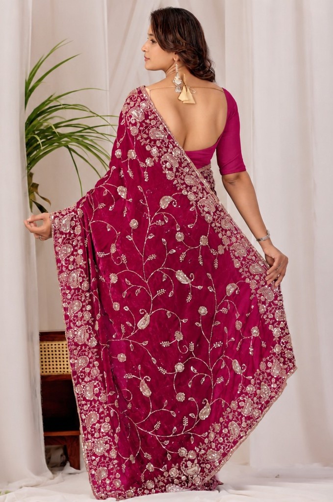 Rose Red Regal Floral Heritage Saree Rose Red Regal Floral Heritage Saree + The Rose Red Regal Floral Heritage Saree brings traditional floral motif weaving to a rose red base, and it's built for anyone comparing options for a saree rose rather than something purely decorative. The colour reads true in both daylight and indoor event lighting, which matters more than it sounds &mdash; a lot of sarees photograph differently under venue lighting than they do in a product shot, and this one has been chosen to hold its tone consistently. &bull; Craftsmanship