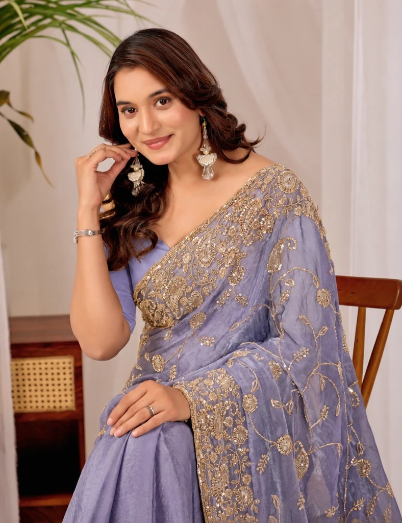 Purple Regal Floral Heritage Saree Purple Regal Floral Heritage Saree + The Purple Regal Floral Heritage Saree brings traditional floral motif weaving to a purple base, and it's built for anyone comparing options for a purple saree rather than something purely decorative. The colour reads true in both daylight and indoor event lighting, which matters more than it sounds &mdash; a lot of sarees photograph differently under venue lighting than they do in a product shot, and this one has been chosen to hold its tone consistently. &bull; Craftsmanship