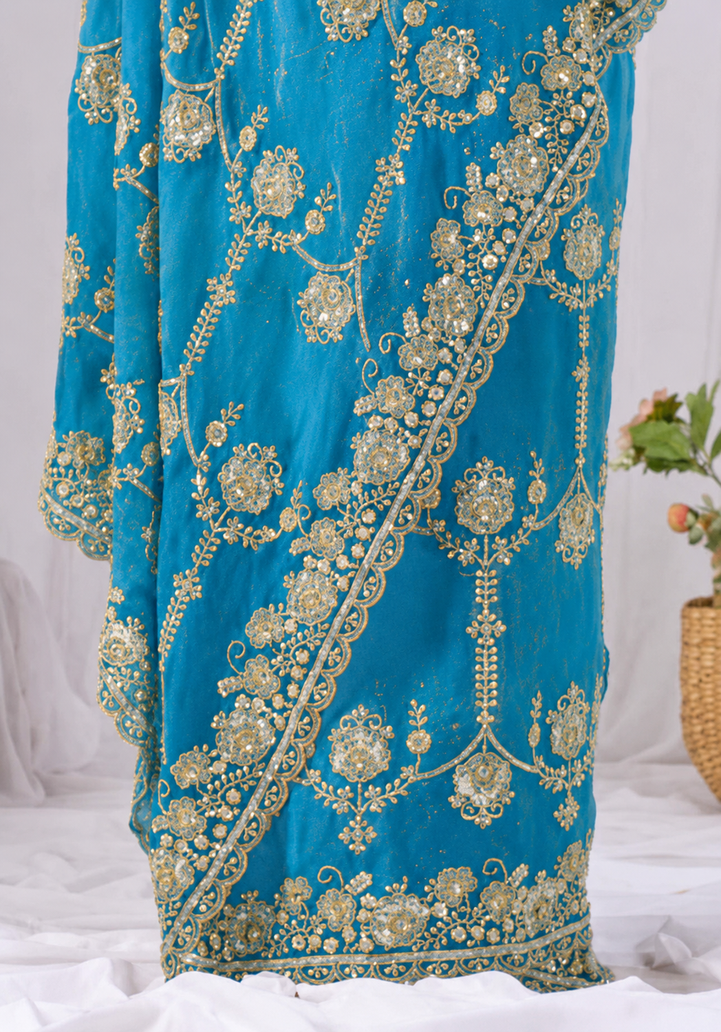 Sky Blue Beads work Embroidery Designer Saree Sky Blue Beads work Embroidery Designer Saree + The Sky Blue Beads Work Embroidery Designer Saree brings hand-applied bead embroidery to a sky blue base, and it's built for anyone comparing options for a sky sarees rather than something purely decorative. The colour reads true in both daylight and indoor event lighting, which matters more than it sounds &mdash; a lot of sarees photograph differently under venue lighting than they do in a product shot, and this one has been chosen to hold its tone consistently. &bull; Craftsmanship
