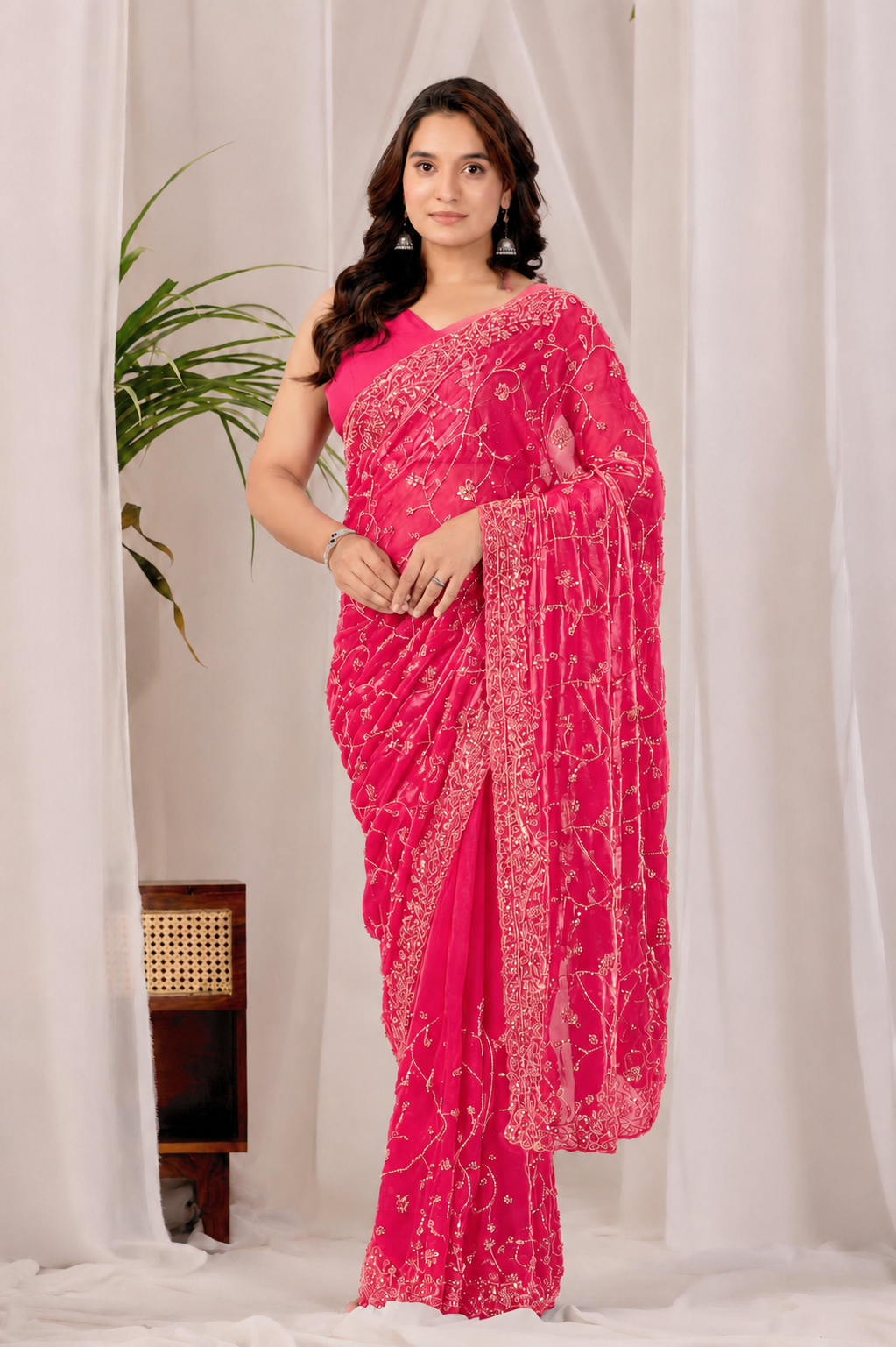 The Shimmering Lilac Heritage Saree
